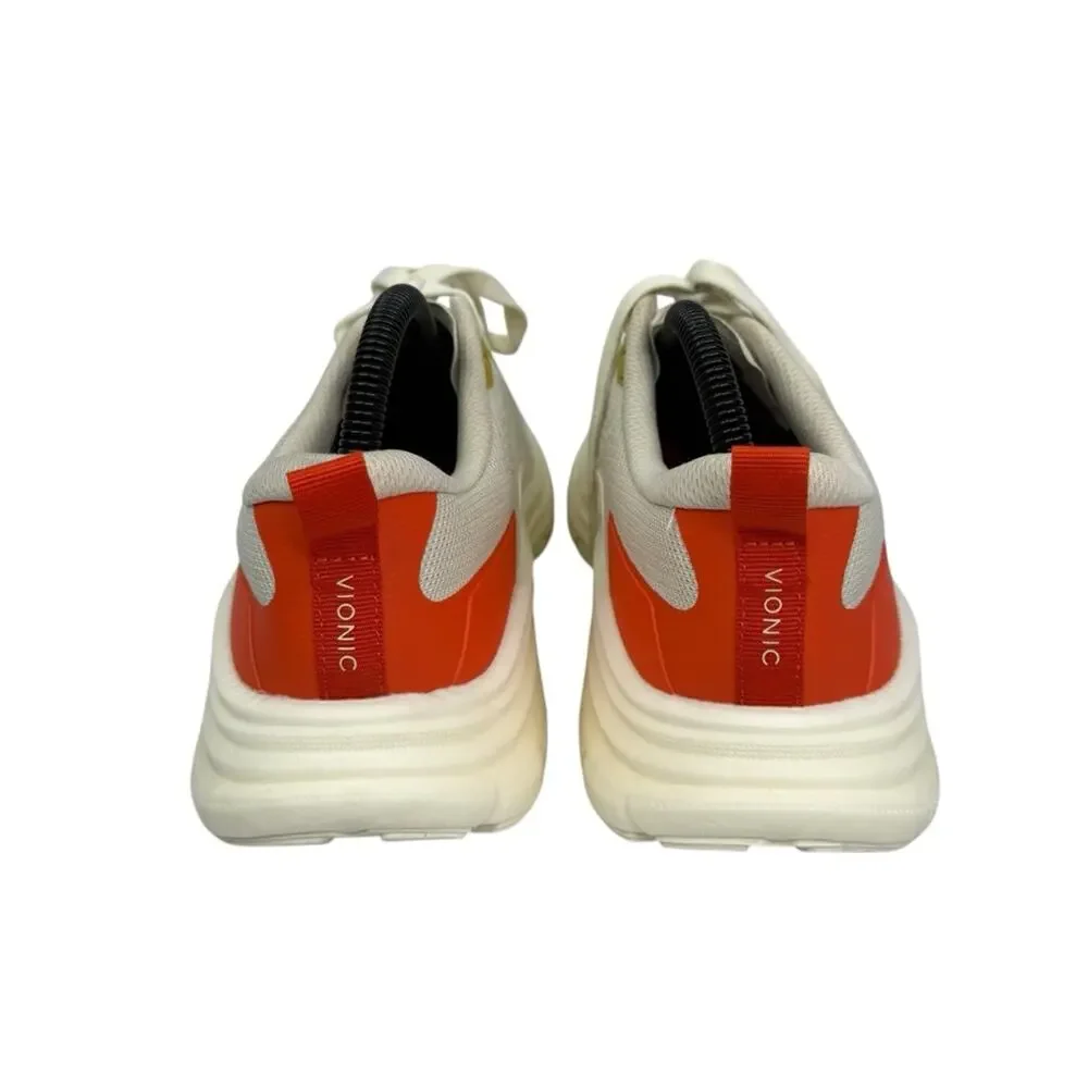 VIONIC Women’s Sz 8.5 Walk Max Sneaker Cream/Tangerine Tango Comfortable Mesh
